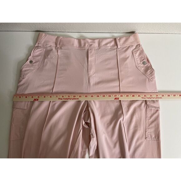 Athleta Size 18 Orchid Pink Vienna Cargo Pants Stright Leg Stretch Long Light - Picture 11 of 12